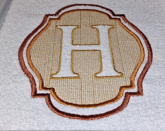Embossed Embroidery File Letter „H“ • Monogram Towel Design • Bath Font 10 Sizes • LunaChild