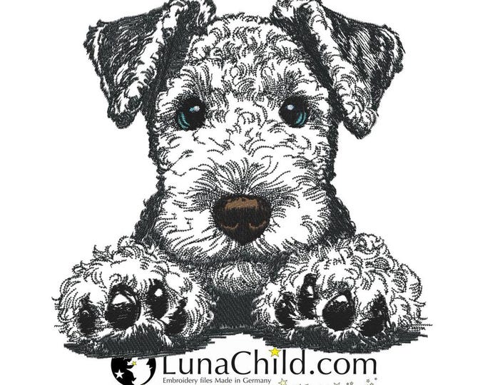Stickdatei - Airedale Terrier Welpe "Nola" - Hund - für helle Stoffe - in 8 Größen - LunaChild