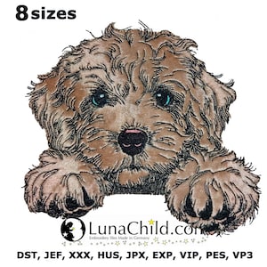 Embroidery design - Dog - Cockapoo "Funny" appliqué - in 8 sizes - for light & dark fabrics - LunaChild