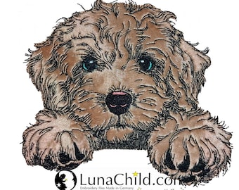 Embroidery design - Dog - Cockapoo "Funny" appliqué - in 8 sizes - for light & dark fabrics - LunaChild