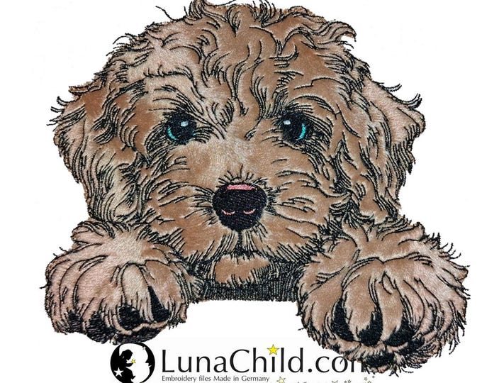 Embroidery design - Dog - Cockapoo "Funny" appliqué - in 8 sizes - for light & dark fabrics - LunaChild