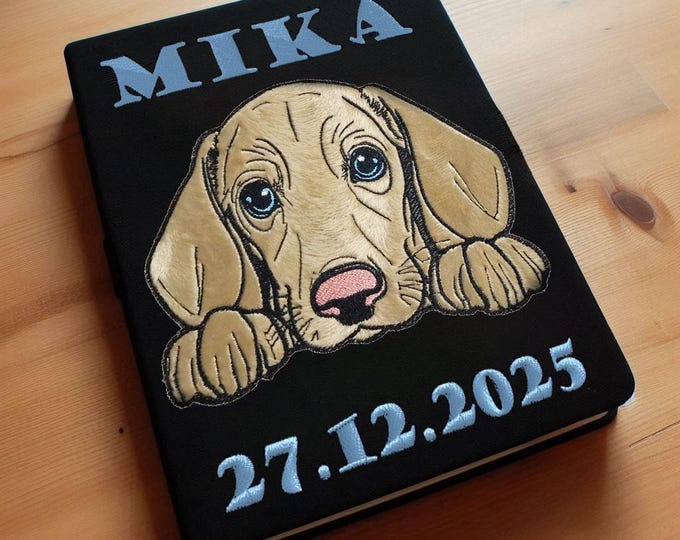 Stickdatei - Applikation Dackel Welpe "Mika" - für helle & dunkle Stoffe - in 10 Größen - LunaChild - Hund