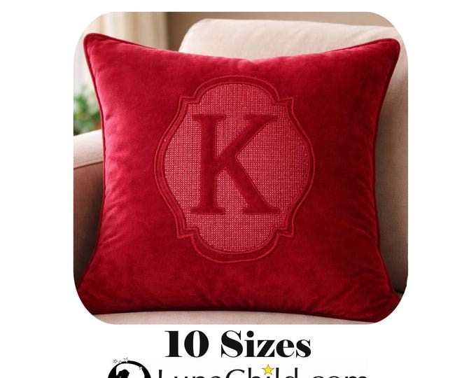 Stickdatei - Präge Stickmuster - Buchstabe "K" - geprägt in 10 Größen - LunaChild - Embroidery design towel