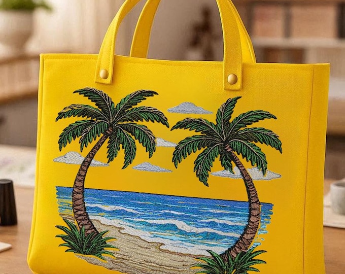 Stickdatei Palmen Meer Strand  Urlaub – Aufwendig & detailreich – Für helle und dunkle Stoffe – 8 Größen embroidery file holiday LunaChild