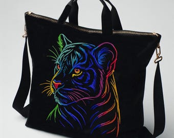 Stickdatei Tiger "Booty" –  Für dunkle Stoffe – 10 Größen – LunaChild Stickmuster