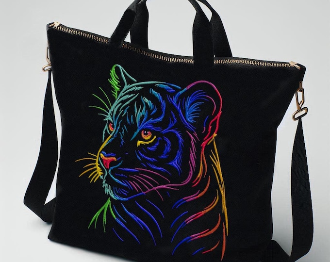 Stickdatei Tiger "Booty" –  Für dunkle Stoffe – 10 Größen – LunaChild Stickmuster