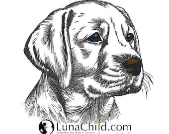 Stickdatei - Hund - Labrador Welpe "Arlo" - für helle Stoffe - 8 Größen - LunaChild