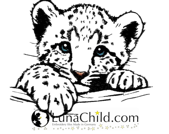 NEW Embroidery file Leopard "Finn" realistic commercial use LunaChild