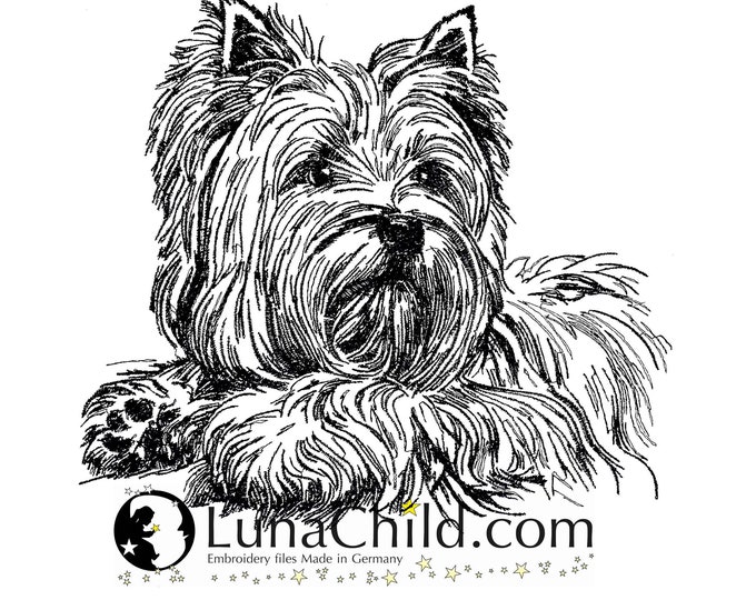 Stickdatei West Highland White Terrier "Nani" Hund realistisch kommerzielle Nutzung LunaChild