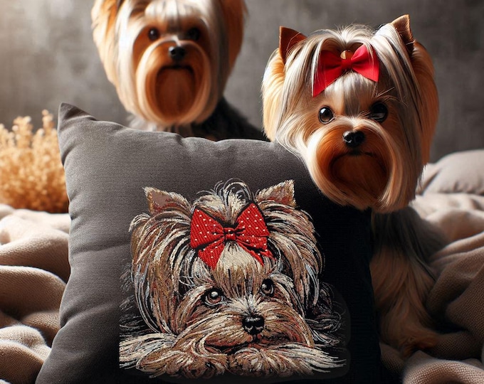 Stickdatei- AUFWENDIG - Yorkshire Terrier "Birdie" -  für dunkle Stoffe - Hund - LunaChild