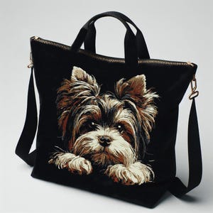 Stickdatei - Hund - AUFWENDIG -  Biewer Yorkshire Terrier "Noel" - 8 Größen - für dunkle Stoffe - LunaChild