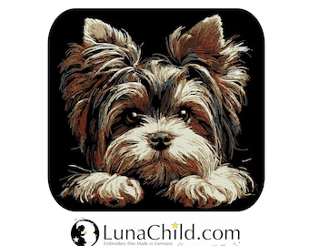 Stickdatei - Biewer Yorkshire Terrier  "Noel" - 8 Größen - für dunkle Stoffe - Hund - LunaChild