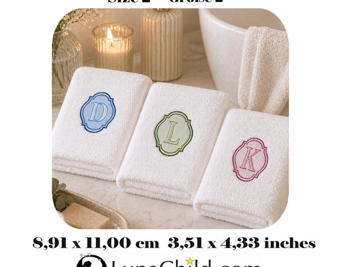 Stickdatei - Set Größe 2 Alphabet Präge Stickmuster - Buchstaben "A - Z" - geprägt - 9,91 x 11,00 cm ( 3,51 x 4,33 inches ) LunaChild