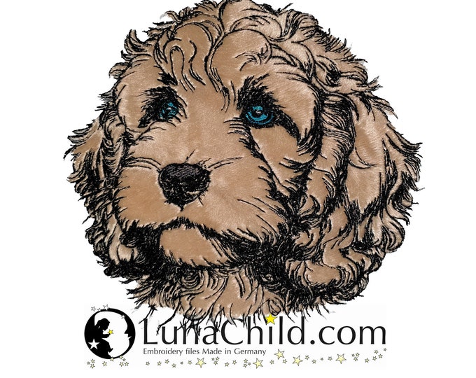 Embroidery file application Cockapoo "Milli" commercial use LunaChild dog appliqué