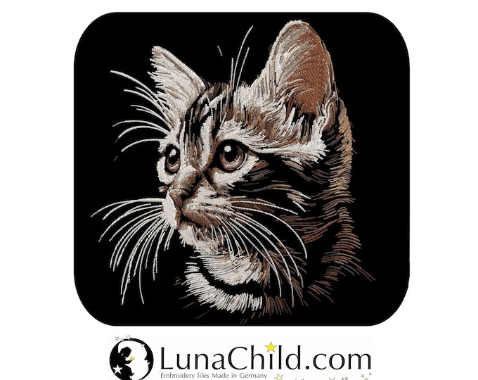 Stickdatei - AUFWENDIGE - Katze Bengalen Colors "Maxie" -für dunkle Stoffe - LunaChild