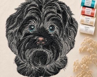 Bolonka Applique Embroidery Design "Sibille" – Dog Applique Embroidery – 4 Sizes – LunaChild
