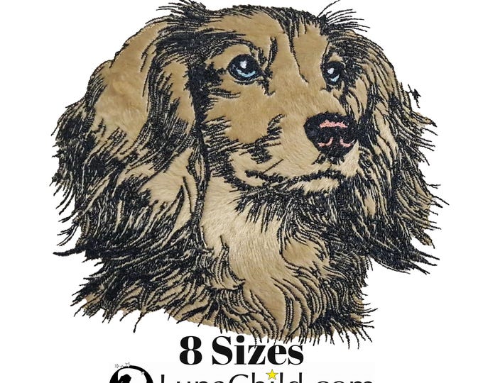 Stickdatei - Applikation Dackel "Dana" - in 8 Größen - für helle & dunkle Stoffe - LunaChild - Hund - Apli