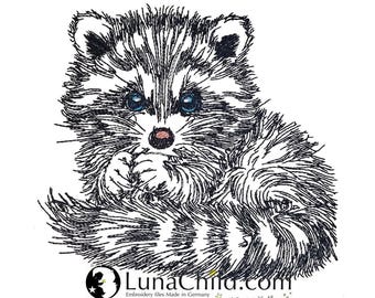 WENIGER STICHE - Stickdatei Waschbär "Paddy" - LIGHT - für helle Stoffe - LunaChild