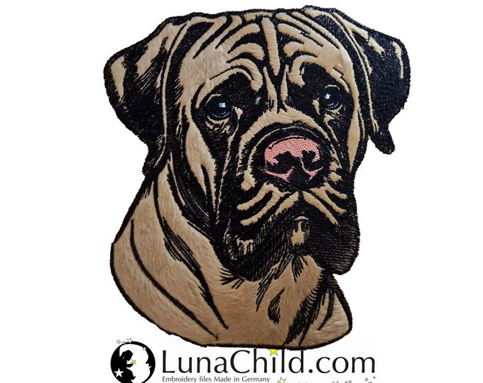 Stickdatei - Applikation - Boerboel "Ella" - Für helle & dunkle Stoffe - Hund - LunaChild