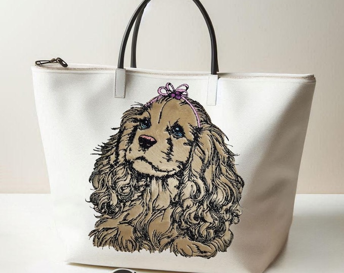 Stickdatei - Applikation Cocker Spaniel Mädchen "Gloria" - für helle & dunkle Stoffe - LunaChild - Hund