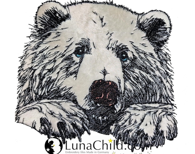 NEU Stickdatei Applikation Eisbär "Lotta" kommerzielle Nutzung LunaChild Apli