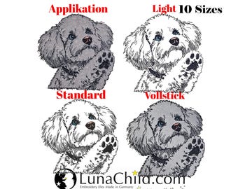 Stickdatei Set Pudel "Farly" Applikation - Vollstick - Light - Standard  - Hund - 8 Größen - Application - Full embroidery - LunaChild