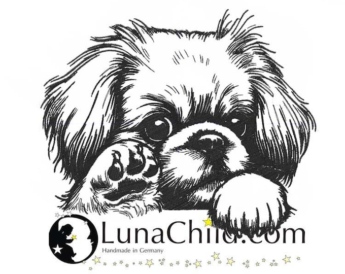 Stickdatei Pekinese "Axel" Hund realistisch kommerzielle Nutzung LunaChild