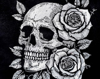 Stickdatei Totenkopf Skull "Carmen" realistisch kommerzielle Nutzung LunaChild