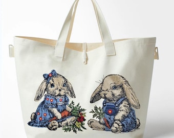 Set - Stickdatei - Applikation Hase "Albert" - Junge - Hase "Wilma" - Mädchen - LunaChild Apli