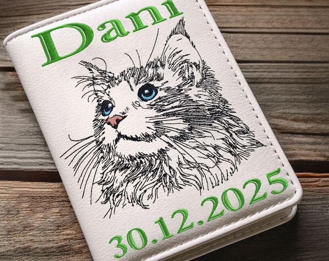 Stickdatei - Katze - Maine Coon - "Dani" - LIGHT - WENIGER STICHE - für helle Stoffe - in 10 Größen - LunaChild