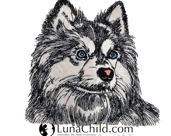 Stickdatei Applikation - Alaskan Klee Kai "Bilbo"  - für helle & dunkle Stoffe - LunaChild - Hund