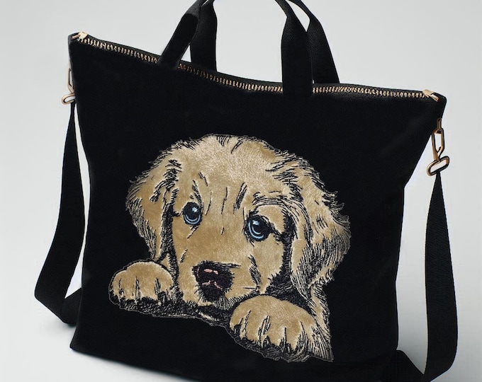 Stickdatei - Applikation Golden Retriever Welpe "Gabby"  - für helle & dunkle Stoffe - in 8 Größen - LunaChild - Hund