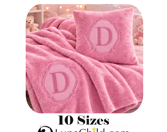 Stickdatei - Präge Stickmuster - Buchstabe "D" geprägt - in 10 Größen - LunaChild - Embroidery design towel