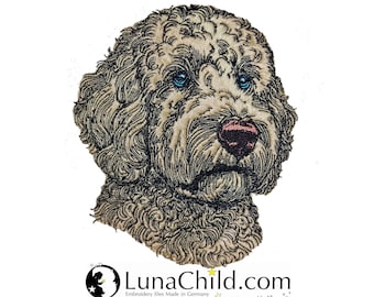 Embroidery file - Applique - Golden Doodle "Chopper" - for light & dark fabrics - 10 sizes - LunaChild - Dog