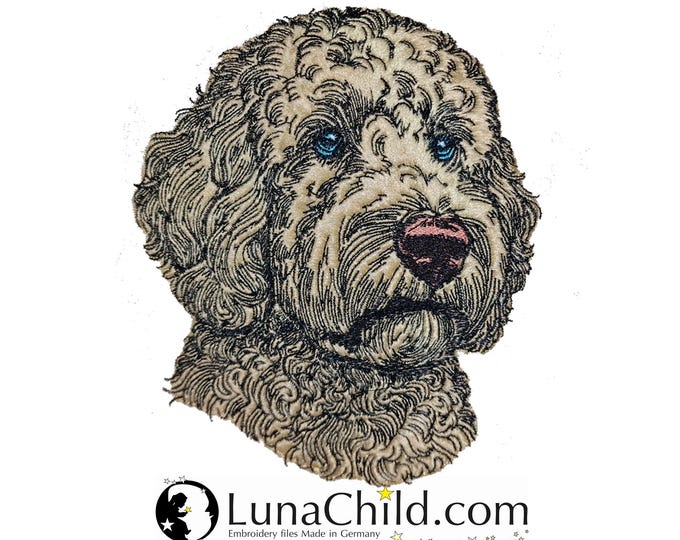 Stickdatei - Applikation - Golden Doodle "Chooper" - für helle & dunkle Stoffe - 10 Größen - LunaChild - Hund