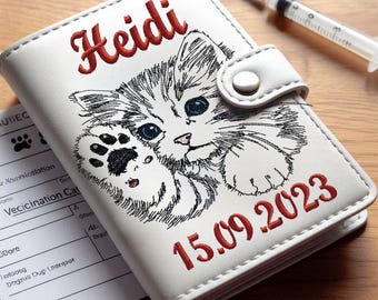 Stickdatei Kätzchen „Heidi“ LIGHT – Katzen Doodle Stickdatei – Laufstich Katze – LunaChild