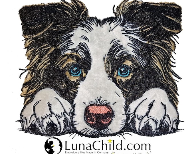 Embroidery file appliqué Border Collie "Vera 1" - for light & dark fabrics - LunaChild - Dog