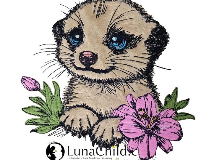Stickdatei - Applikation Erdmännchen  "Chip" - für helle & dunkle Stoffe - LunaChild - 8 Größen