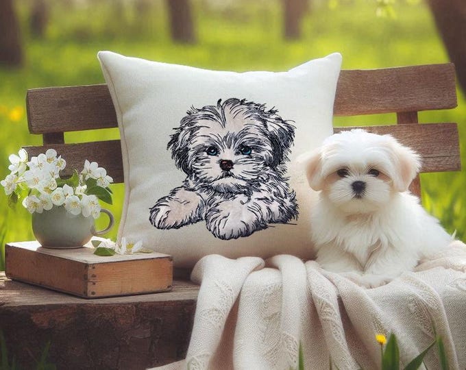 Stickdatei Applikation -  Shih Tzu "Lesley" - für helle & dunkle Stoffe -  LunaChild - Hund