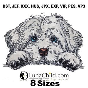 Stickdatei - Applikation Havaneser "Summer" - in 8 Größen - für helle & dunkle Stoffe - LunaChild - Hund