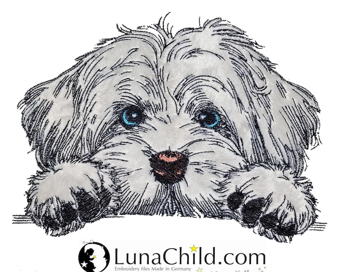 Embroidery file - Havanese appliqué "Summer" - in 8 sizes - for light & dark fabrics - LunaChild - Dog