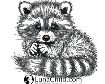 Embroidery file - Raccoon "Paddy" - For light-colored fabrics - Bear - LunaChild