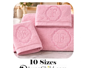 Stickdatei - Präge Stickmuster - Buchstabe "F" - geprägt in 10 Größen - LunaChild - Embroidery design towel