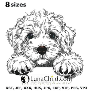 Stickdatei - Hund - Cockapoo "Funny" - für helle Stoffe - 8 Größen - LunaChild