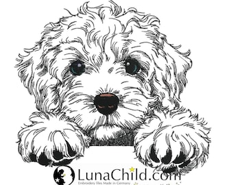 Embroidery design - Dog - Cockapoo "Funny" - for light-colored fabrics - 8 sizes - LunaChild