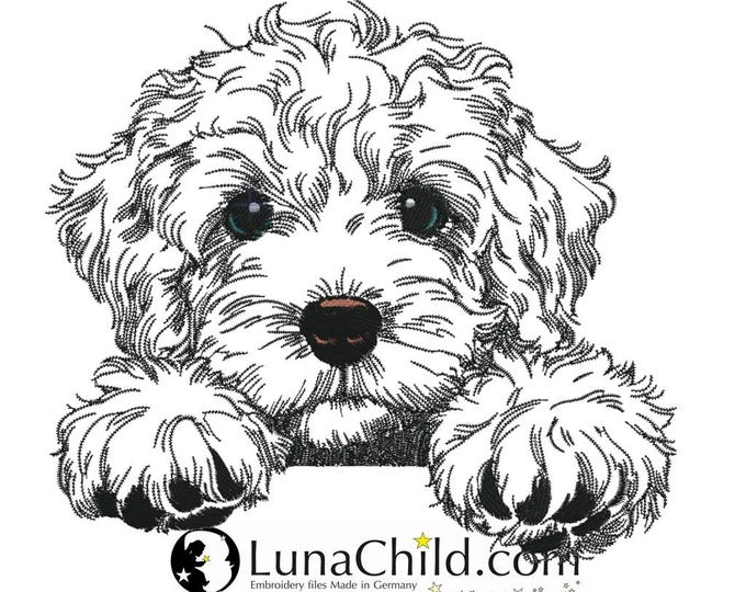 Embroidery design - Dog - Cockapoo "Funny" - for light-colored fabrics - 8 sizes - LunaChild