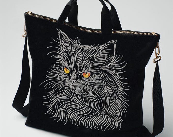 Stickdatei - Katze - Kitten Kätzchen - "Ghost" - in 8 Größen - für dunkle Stoffe - LunaChild