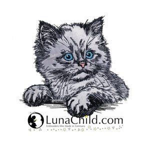 NEU Stickdatei Applikation Katze Kitten &quot;Cilly&quot; kommerzielle Nutzung LunaChild Kätzchen Apli