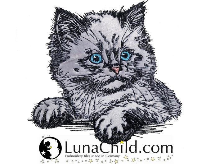 NEU Stickdatei Applikation Katze Kitten "Cilly" kommerzielle Nutzung LunaChild Kätzchen Apli