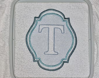Embossed Embroidery File Letter "T" • Embossed Towel Design • 10 Sizes • LunaChild